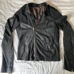 Men’s,rare,Vintage Rick Owens Leather Jacket,crackled